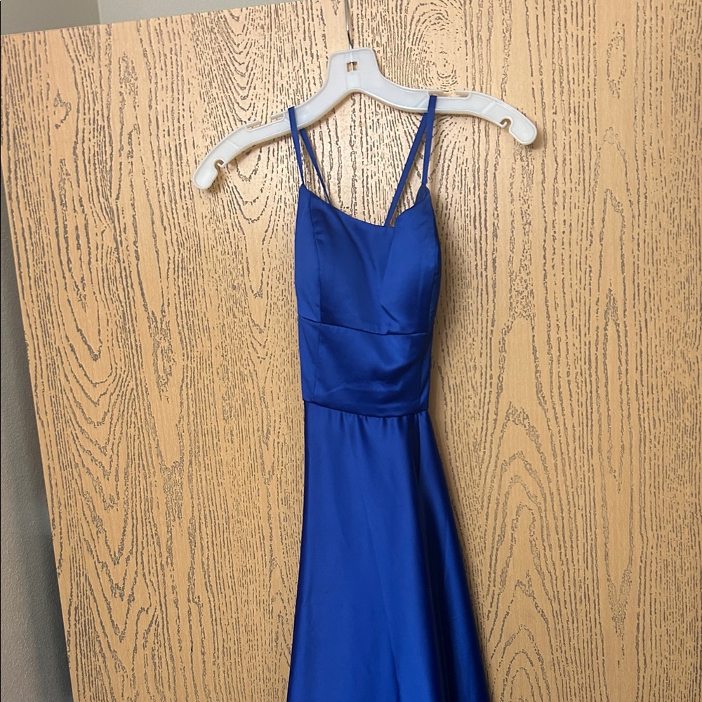 Chic Strapless Blue Dress